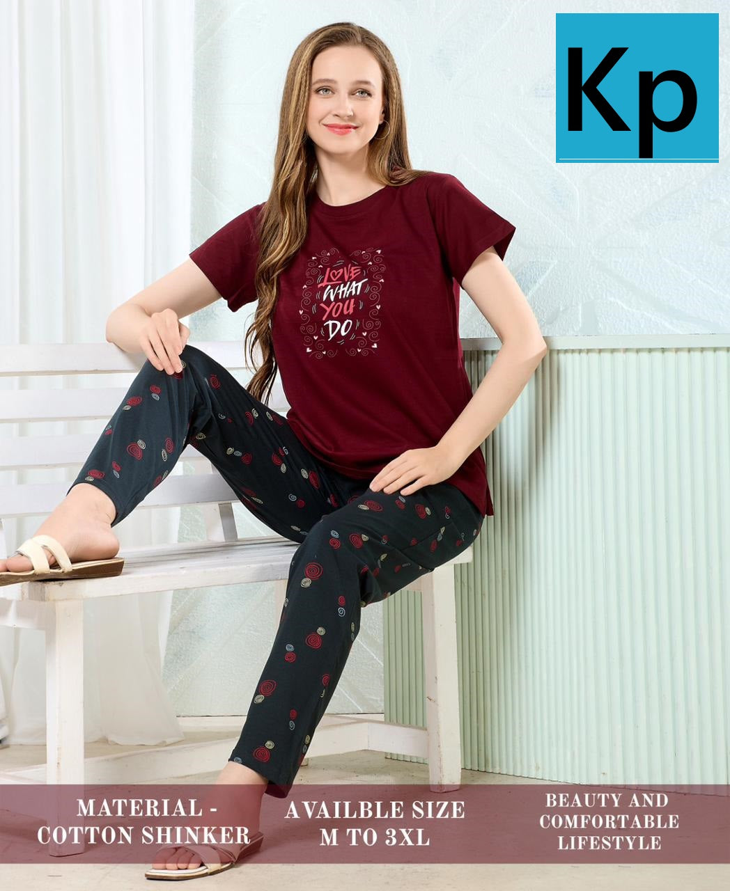 Design 1105 Kp Cotton Pyjama Night Suits Manufacturer Ahmedabad