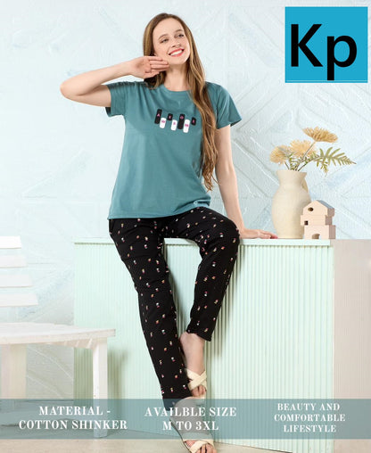 Design 1105 Kp Cotton Pyjama Night Suits Manufacturer Ahmedabad