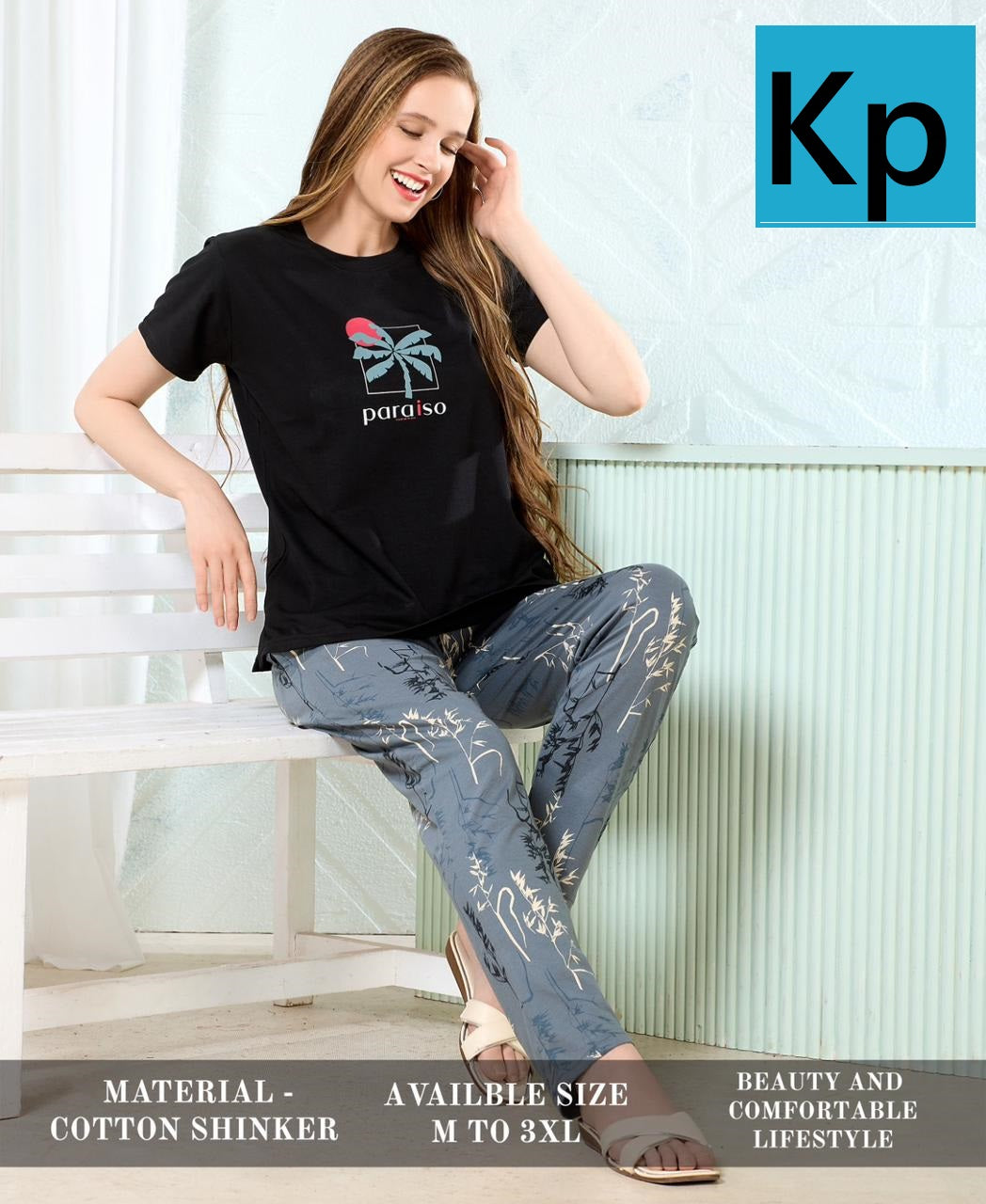 Design 1105 Kp Cotton Pyjama Night Suits Manufacturer Ahmedabad
