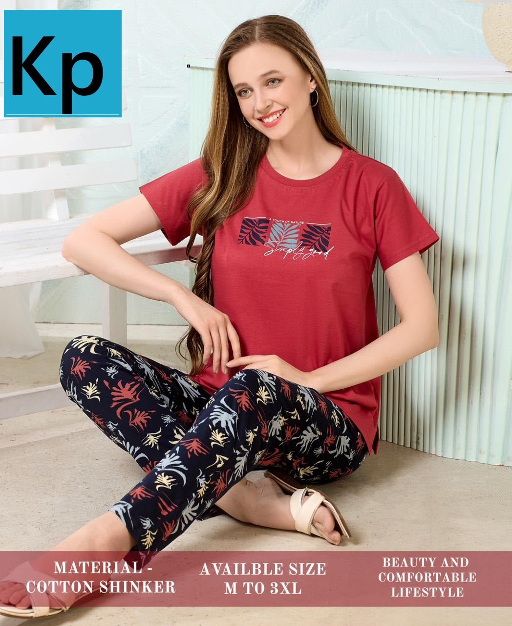 Design 1105 Kp Cotton Pyjama Night Suits Manufacturer Ahmedabad