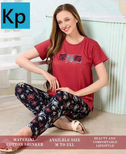 Design 1105 Kp Cotton Pyjama Night Suits Manufacturer Ahmedabad