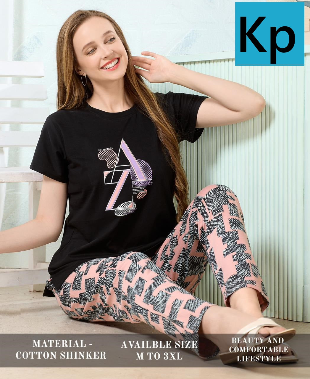 Design 1105 Kp Cotton Pyjama Night Suits Manufacturer Ahmedabad