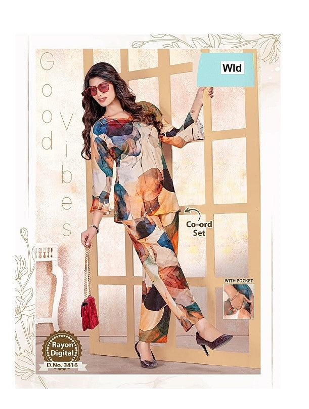 Design 110825 Wld Rayon Co Ord Set Supplier India