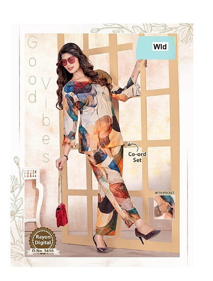 Design 110825 Wld Rayon Co Ord Set Supplier India