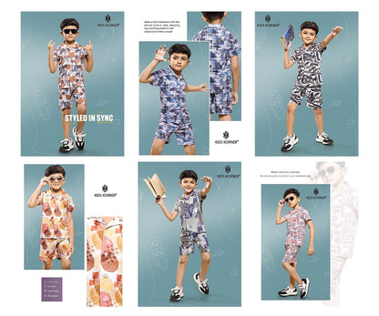 Design 1111 Kids Korner Looper Boys Shorts Set Wholesale Rate