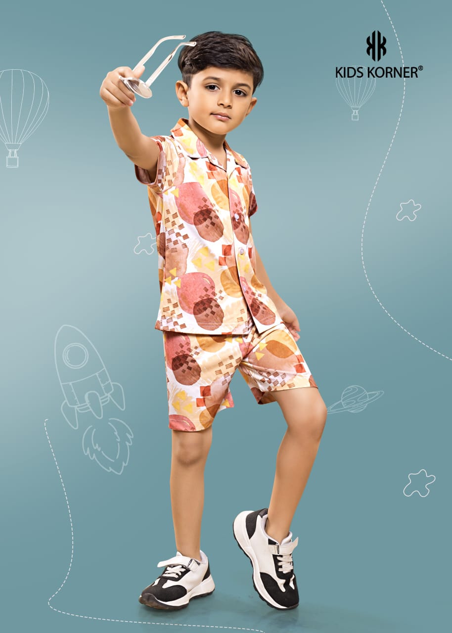 Design 1111 Kids Korner Looper Boys Shorts Set Wholesale Rate