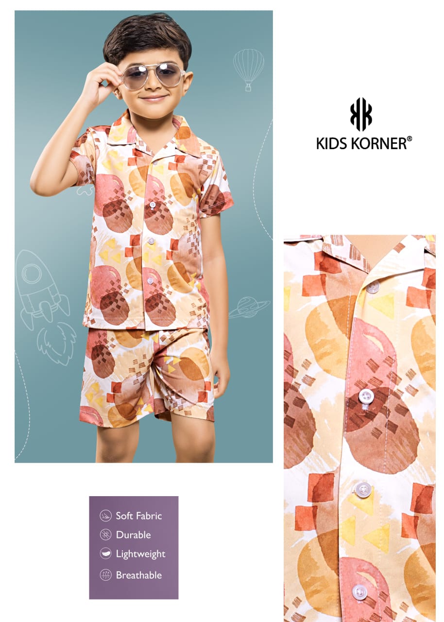 Design 1111 Kids Korner Looper Boys Shorts Set Wholesale Rate
