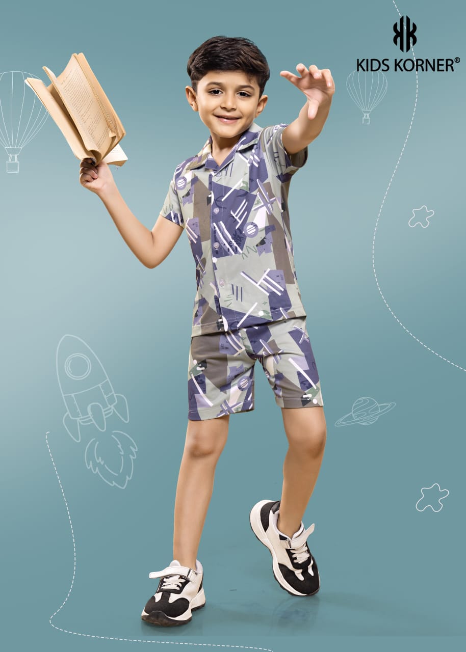 Design 1111 Kids Korner Looper Boys Shorts Set Wholesale Rate