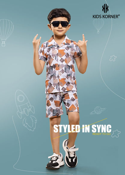 Design 1111 Kids Korner Looper Boys Shorts Set Wholesale Rate