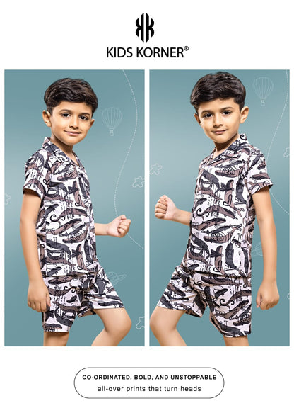 Design 1111 Kids Korner Looper Boys Shorts Set Wholesale Rate