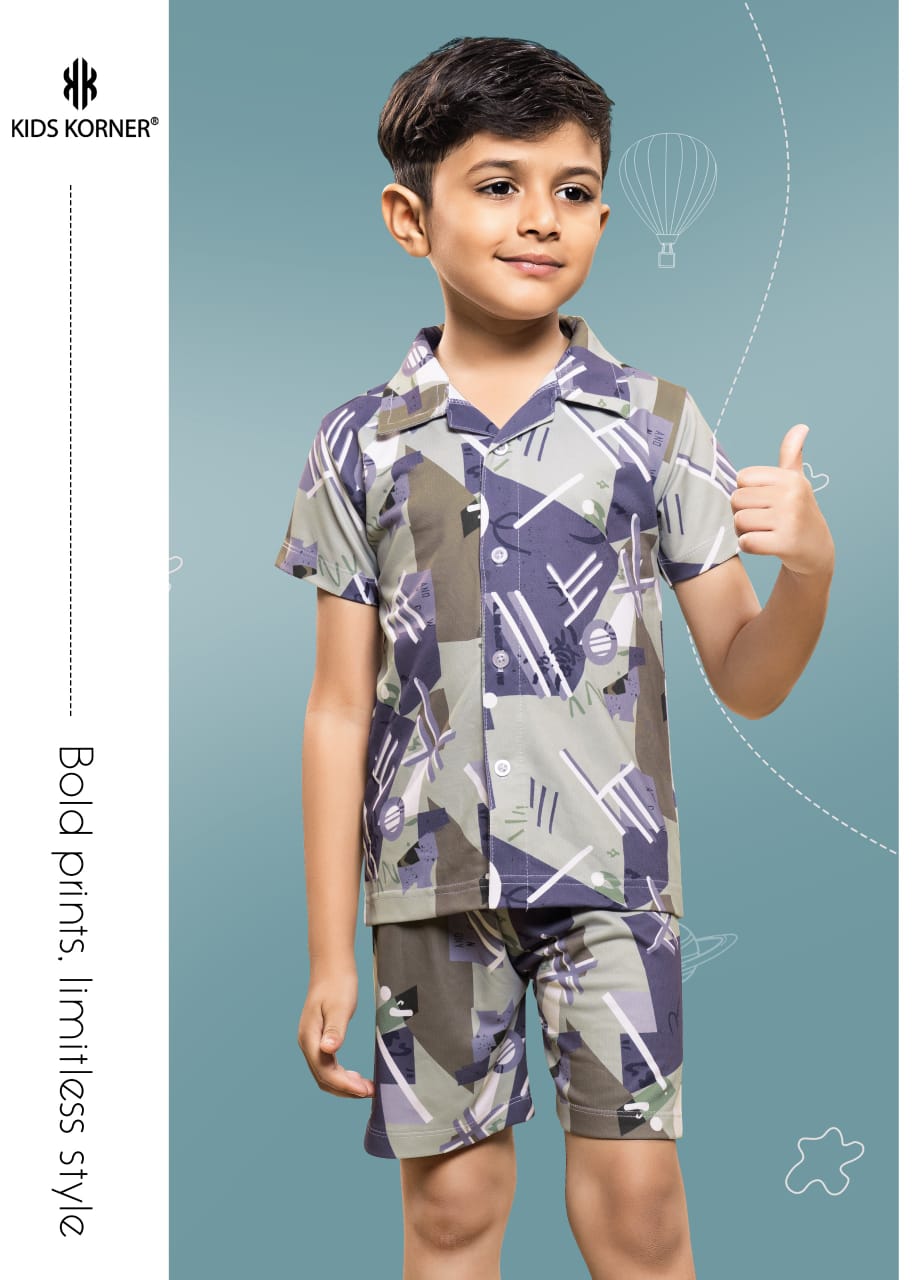 Design 1111 Kids Korner Looper Boys Shorts Set Wholesale Rate