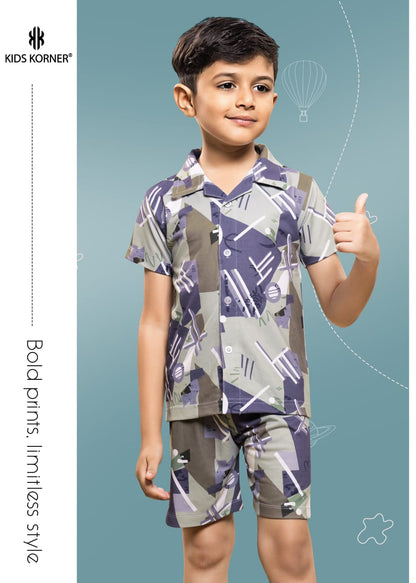 Design 1111 Kids Korner Looper Boys Shorts Set Wholesale Rate