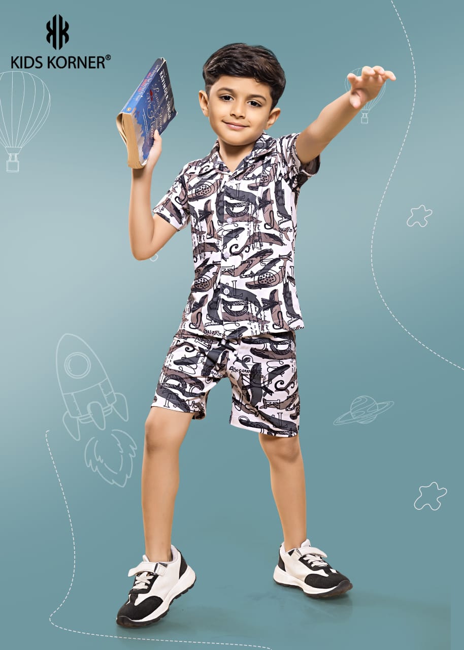 Design 1111 Kids Korner Looper Boys Shorts Set Wholesale Rate