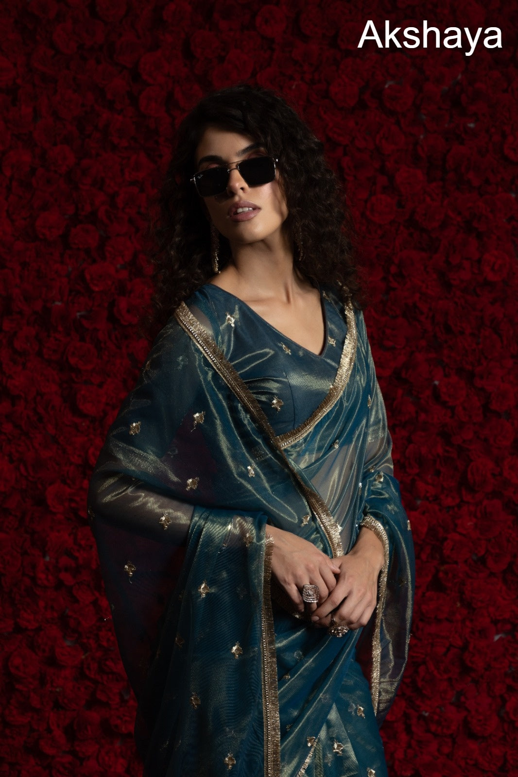 Design 111A To 111E Akshaya Organza Sarees Supplier Ahmedabad