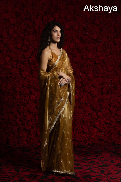 Design 111A To 111E Akshaya Organza Sarees Supplier Ahmedabad