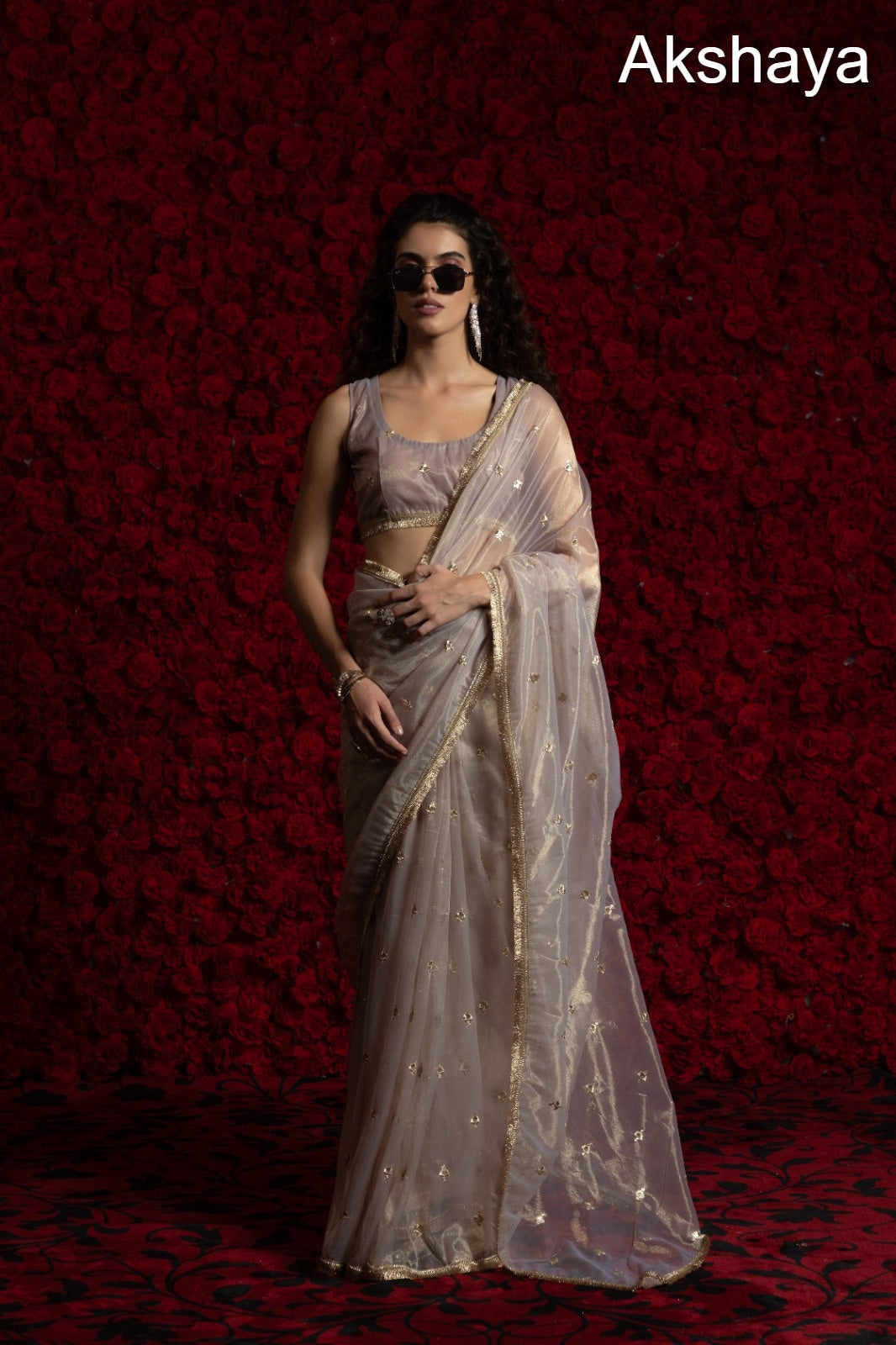 Design 111A To 111E Akshaya Organza Sarees Supplier Ahmedabad