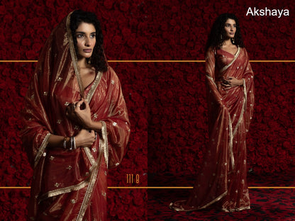 Design 111A To 111E Akshaya Organza Sarees Supplier Ahmedabad