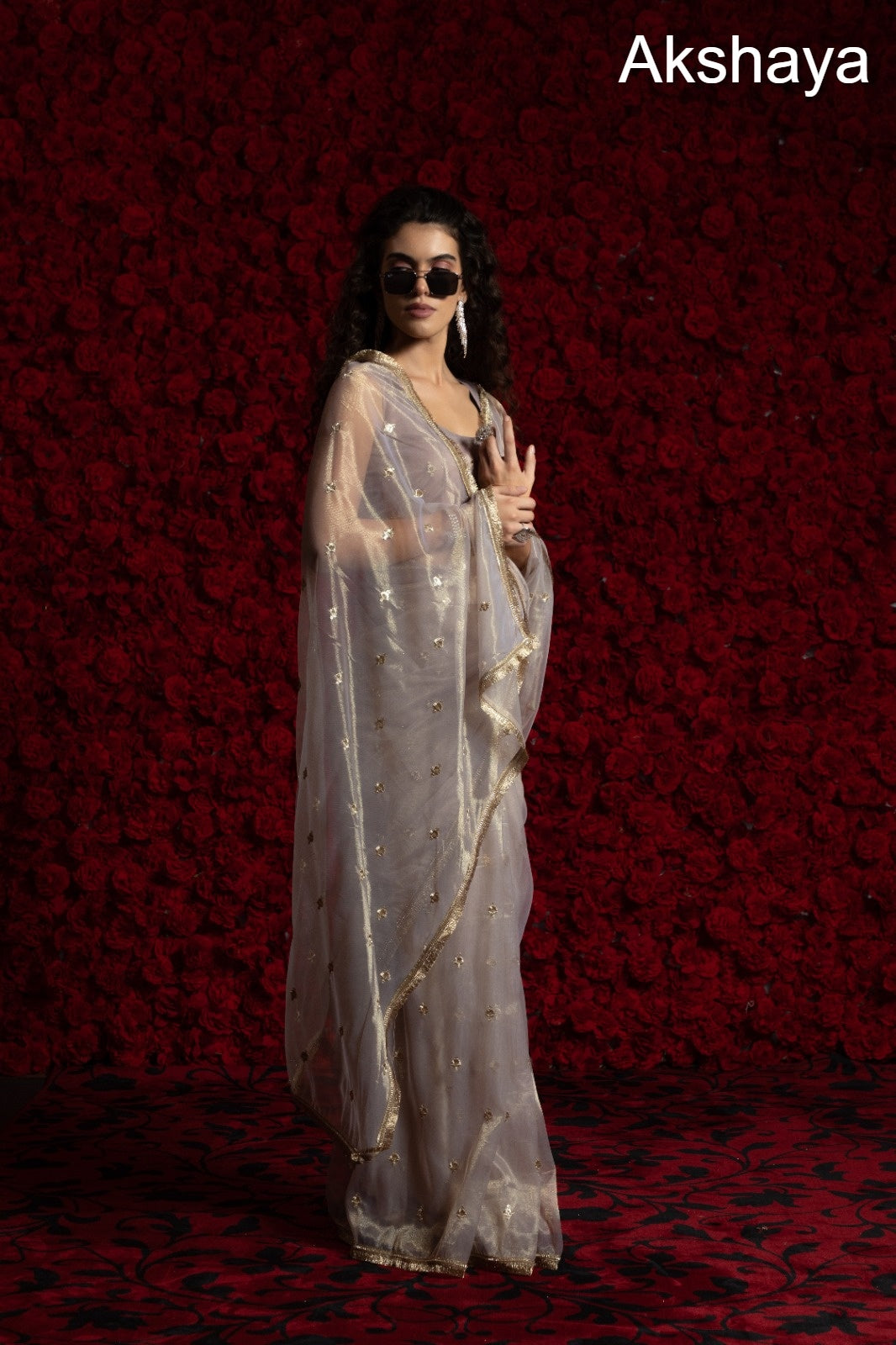 Design 111A To 111E Akshaya Organza Sarees Supplier Ahmedabad