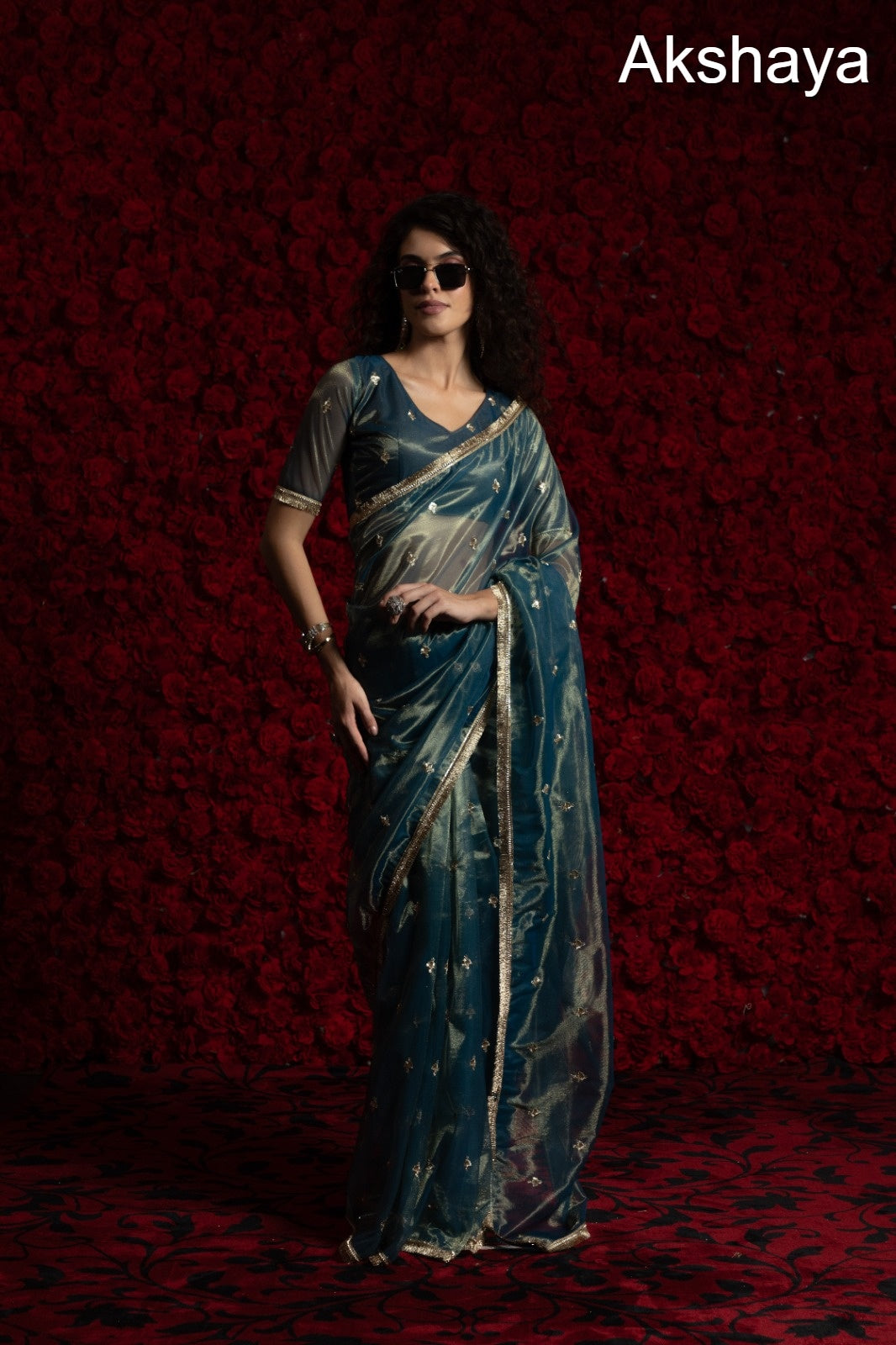 Design 111A To 111E Akshaya Organza Sarees Supplier Ahmedabad