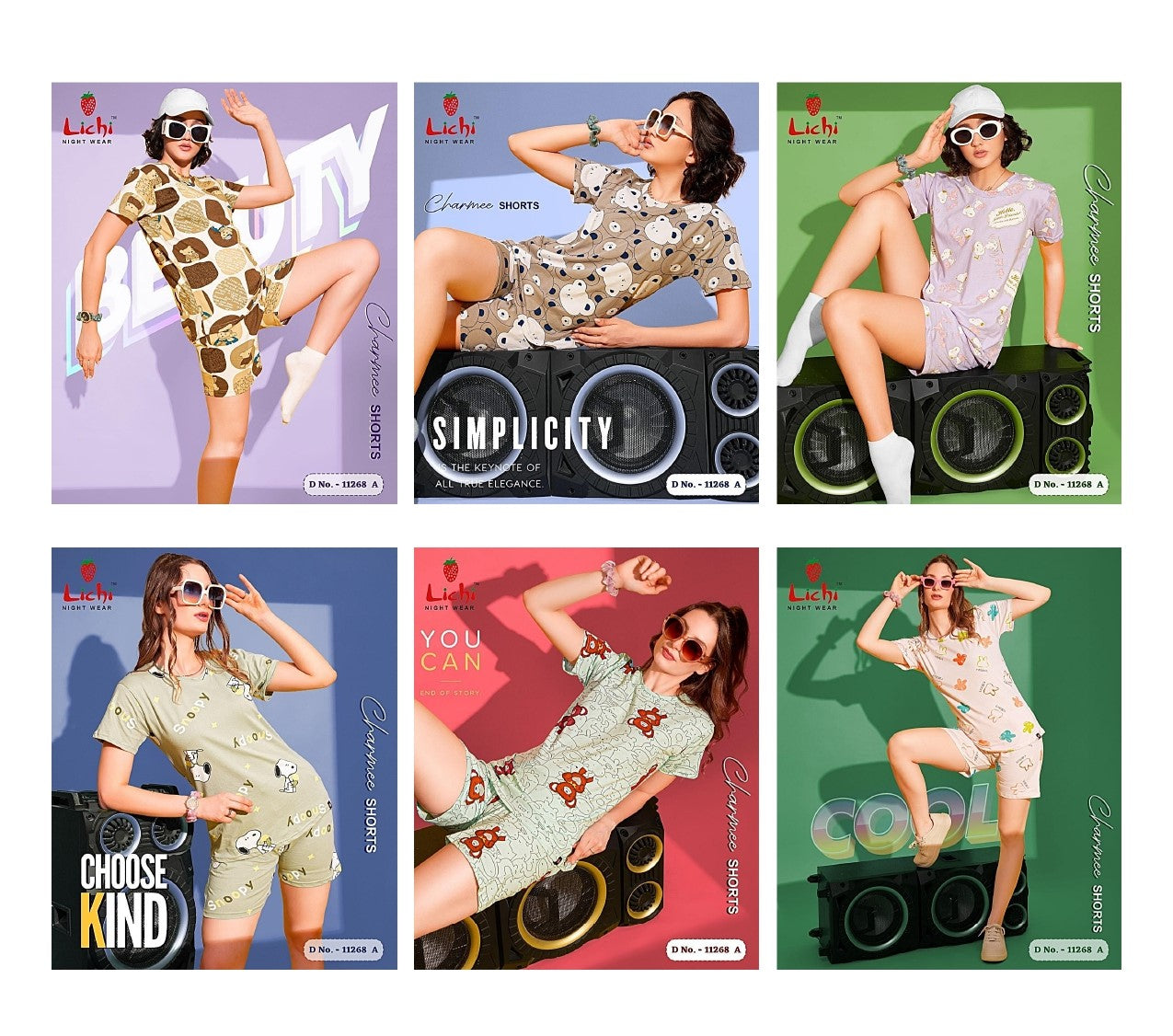 Design 11268 Lichi Cotton Shorts Night Suits Manufacturer Gujarat