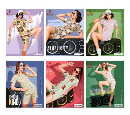 Design 11268 Lichi Cotton Shorts Night Suits Manufacturer Gujarat