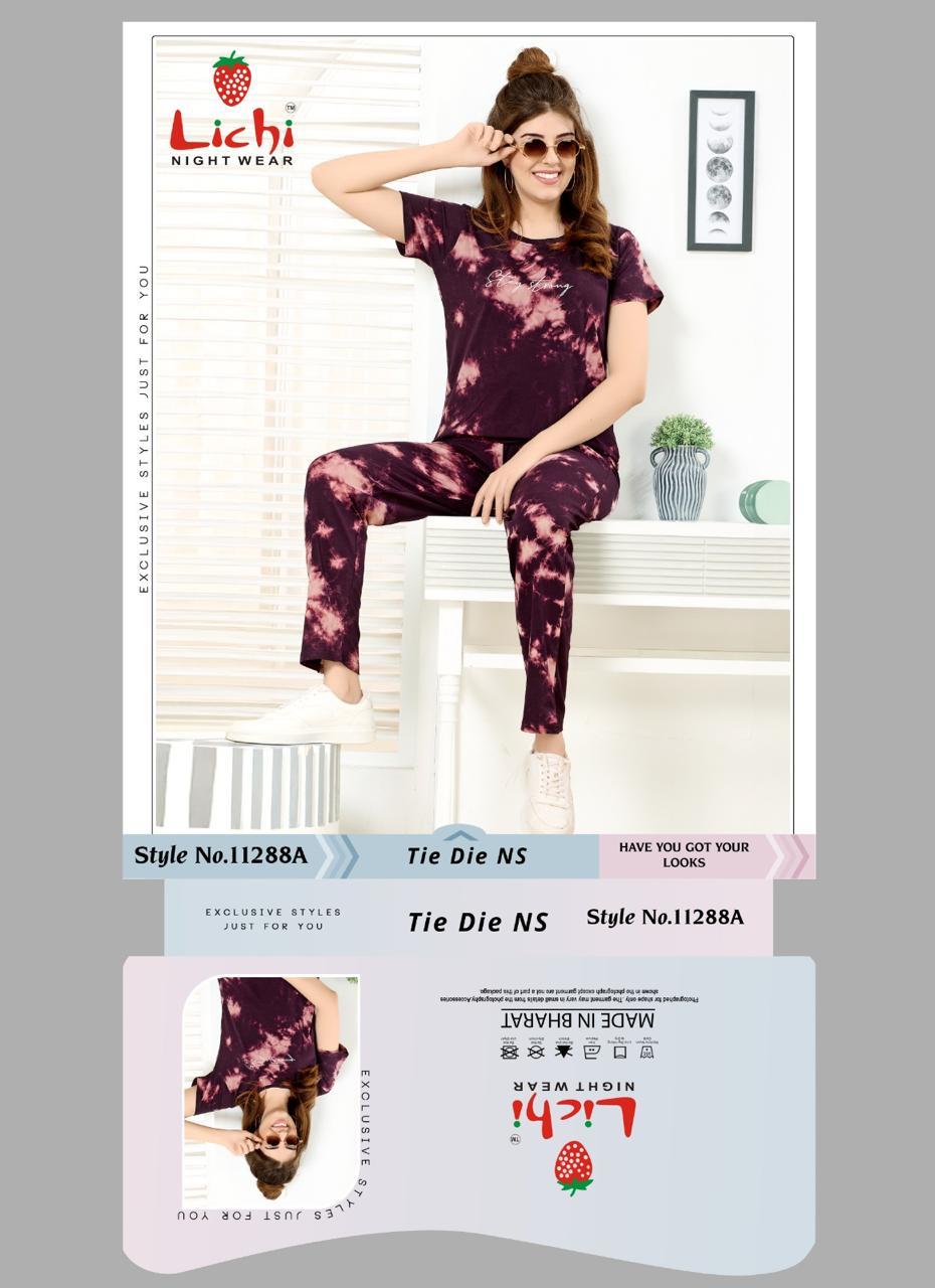 Design 11288 Lichi Hosiery Cotton Pyjama Night Suits Manufacturer