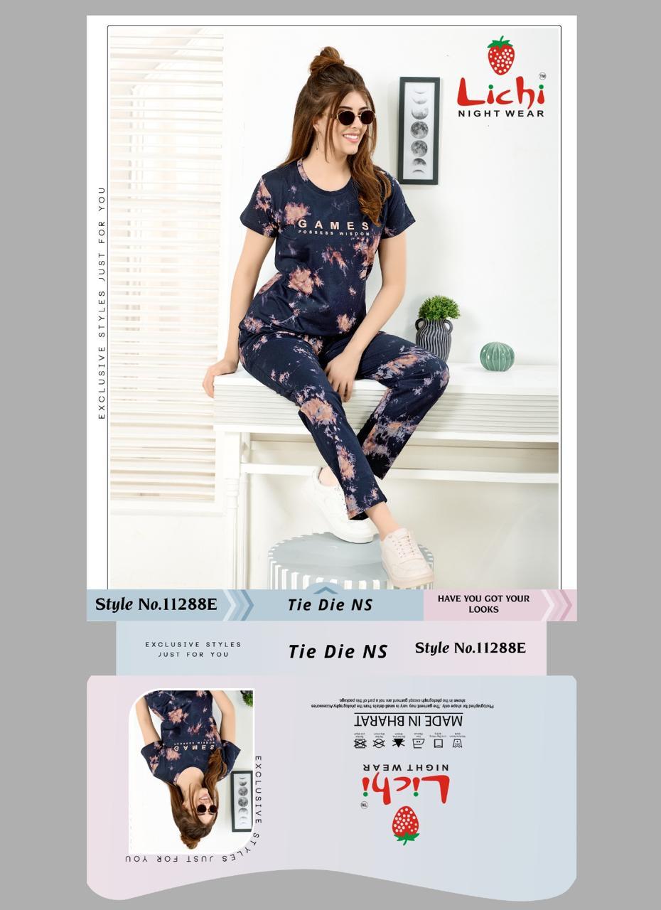 Design 11288 Lichi Hosiery Cotton Pyjama Night Suits Manufacturer