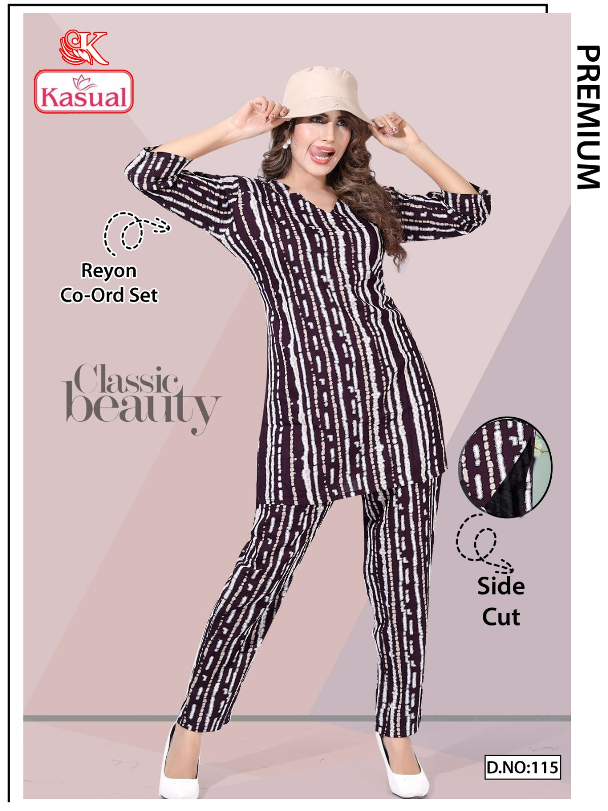 Design 113-118 Kasual Reyon Co Ord Set Exporter