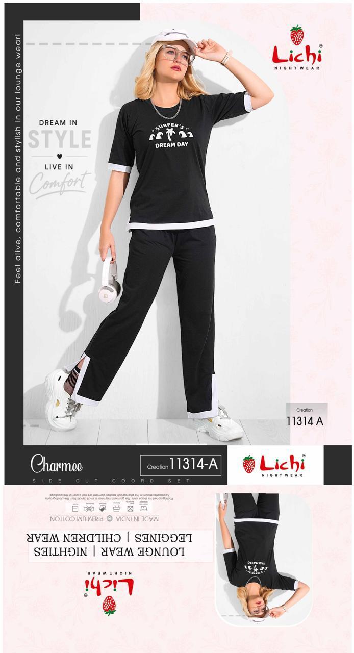 Design 11314 Charmee Lichi Hosiery Co Ord Set Manufacturer Gujarat