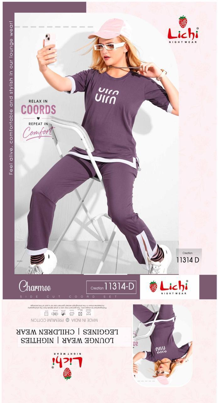 Design 11314 Charmee Lichi Hosiery Co Ord Set Manufacturer Gujarat