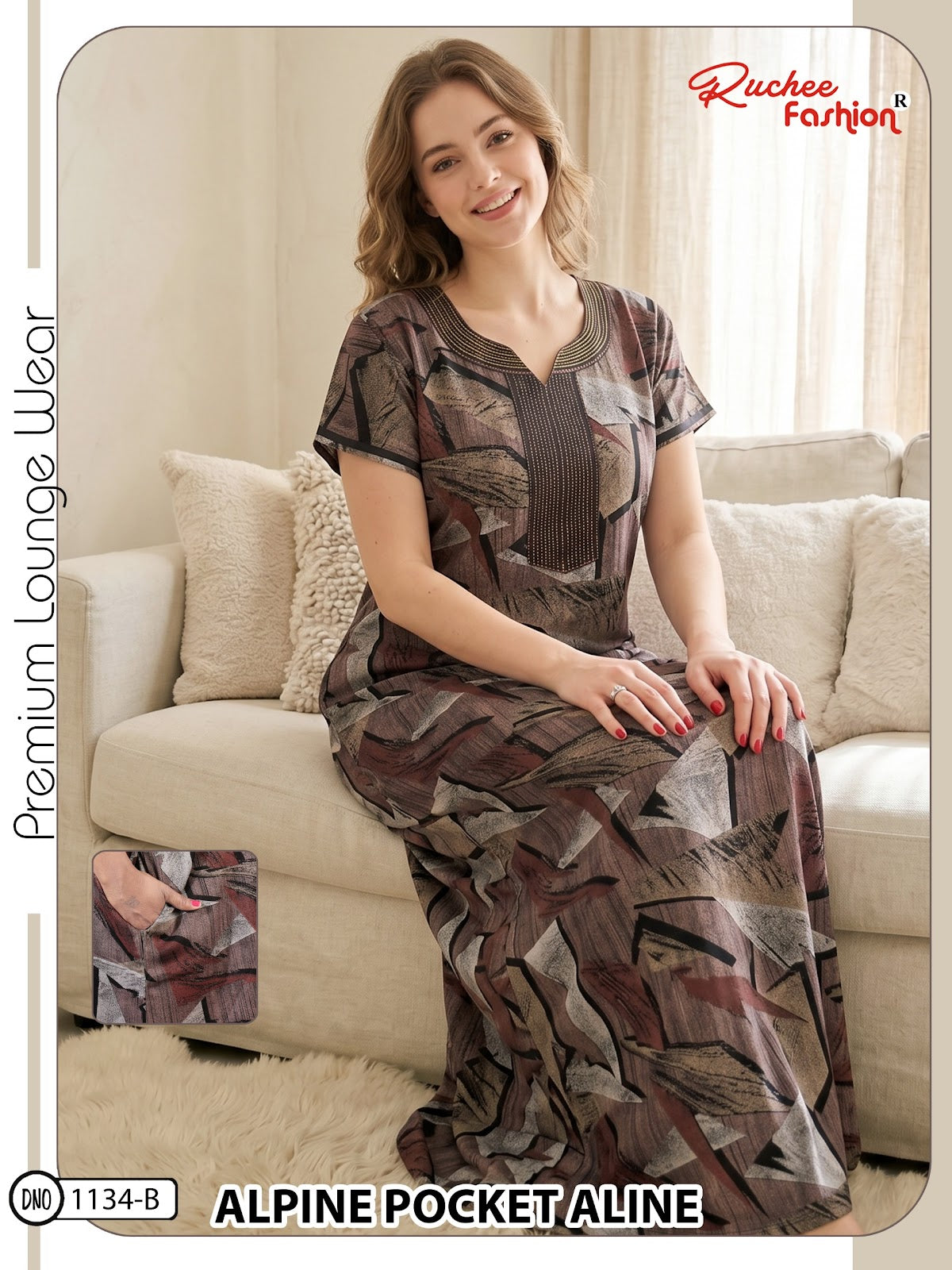 Design 1132-1135 Ruchee Fashion Alpine Night Gowns Wholesaler Gujarat