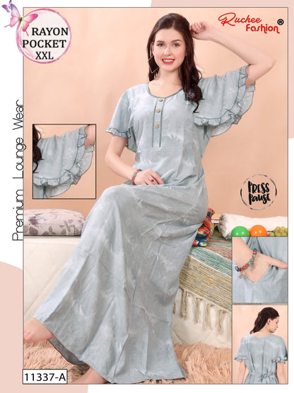 Design 11337-11338 Ruchee Fashion Night Gowns Wholesaler India