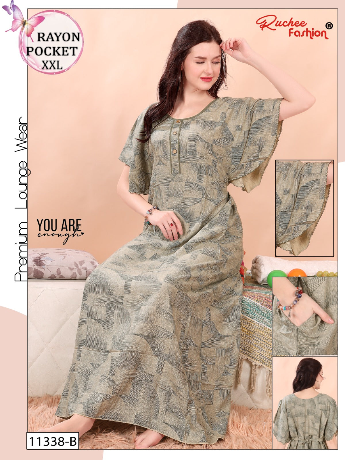 Design 11337-11338 Ruchee Fashion Night Gowns Wholesaler India