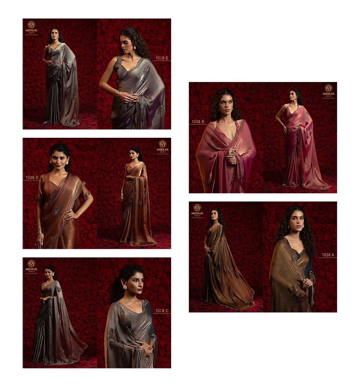 Design 1138A To 1138E Mehek Chiffon Sarees Supplier Gujarat