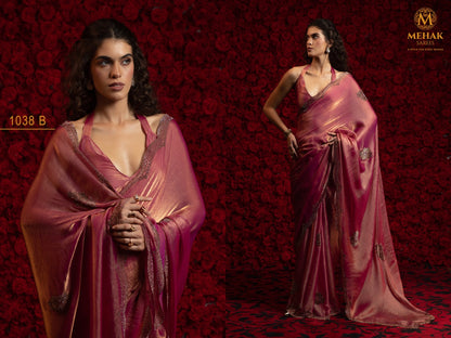 Design 1138A To 1138E Mehek Chiffon Sarees Supplier Gujarat