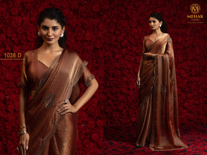 Design 1138A To 1138E Mehek Chiffon Sarees Supplier Gujarat