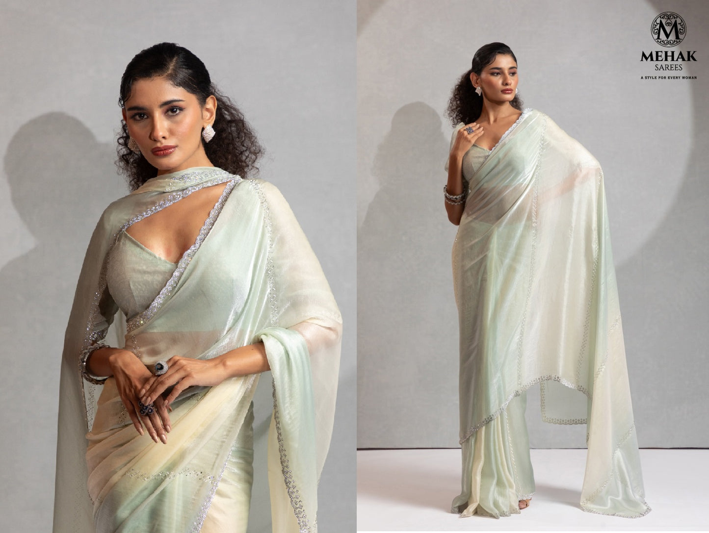 Design 1151A To 1151F Mehek 2 Tone Sarees Manufacturer Gujarat