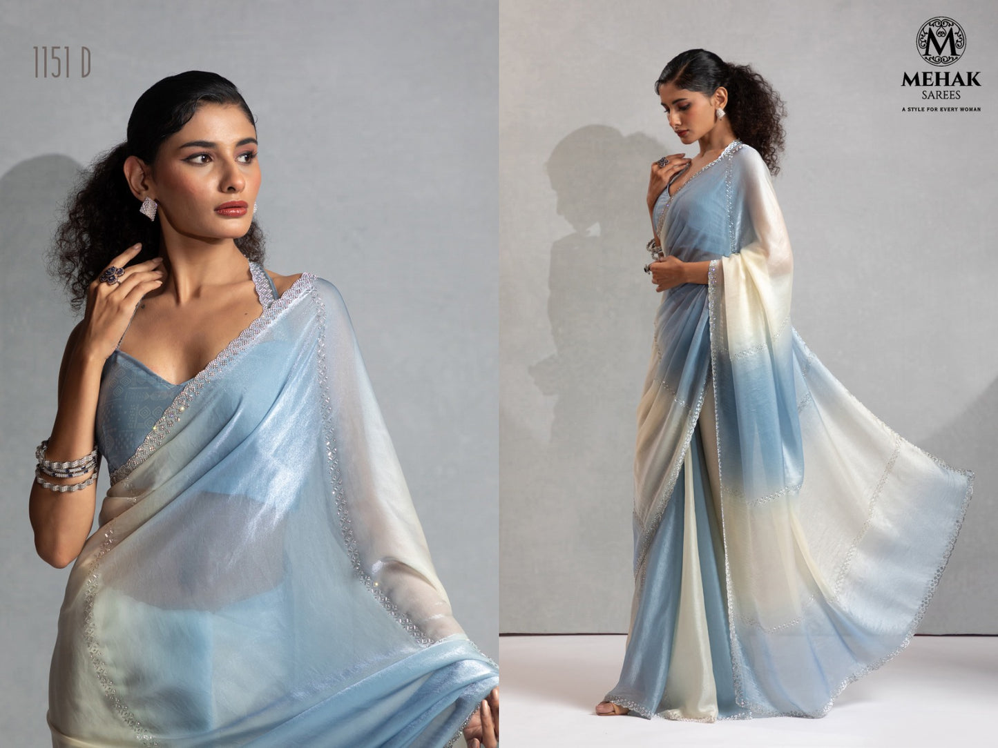 Design 1151A To 1151F Mehek 2 Tone Sarees Manufacturer Gujarat