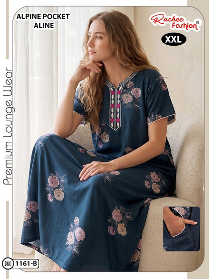 Design 1161-1164 Ruchee Fashion Alpine Night Gowns Wholesaler Gujarat