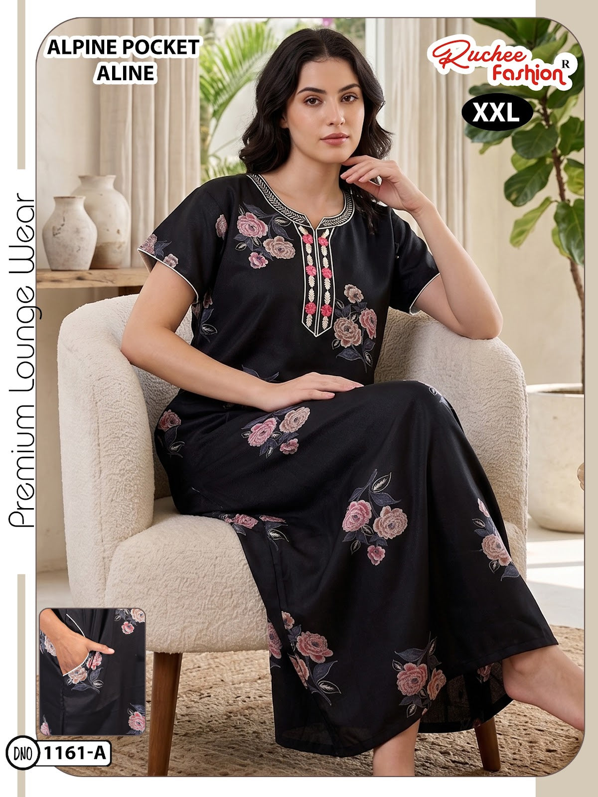 Design 1161-1164 Ruchee Fashion Alpine Night Gowns Wholesaler Gujarat
