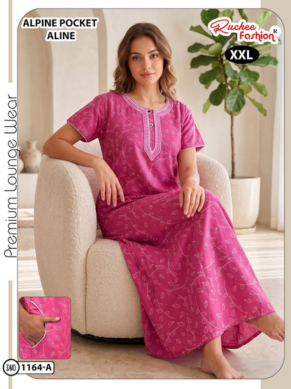 Design 1161-1164 Ruchee Fashion Alpine Night Gowns Wholesaler Gujarat