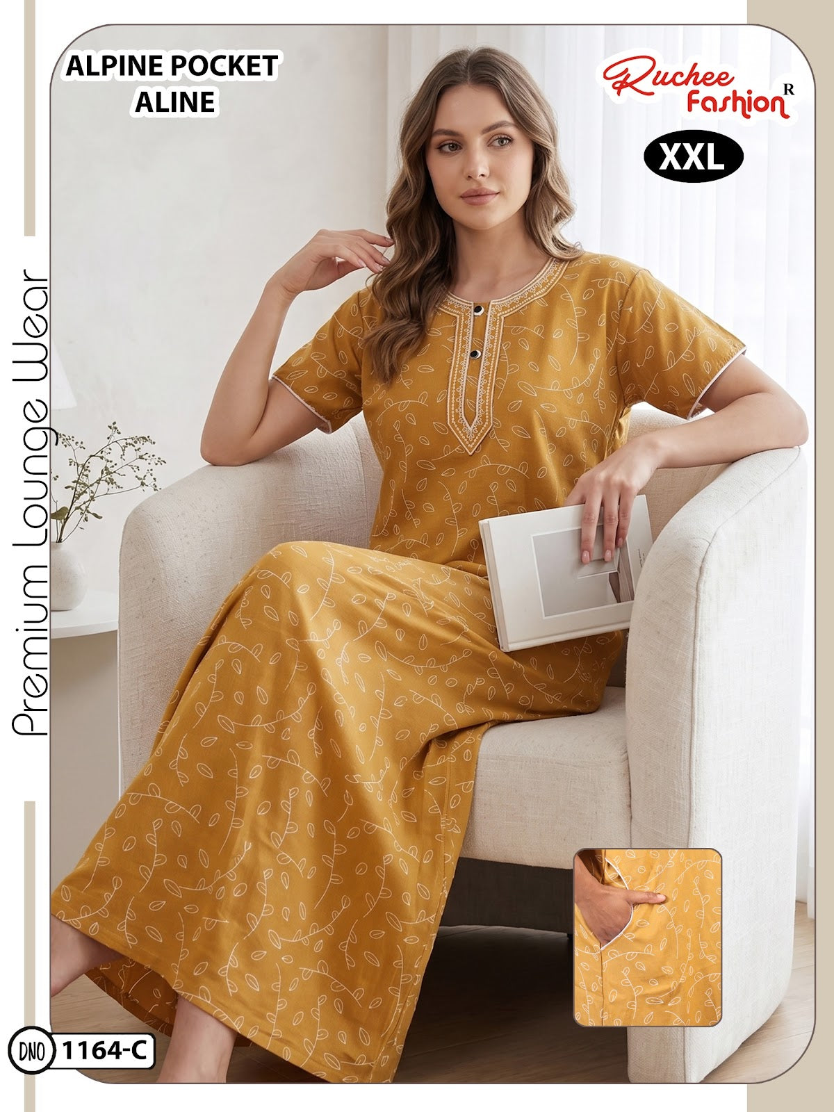 Design 1161-1164 Ruchee Fashion Alpine Night Gowns Wholesaler Gujarat