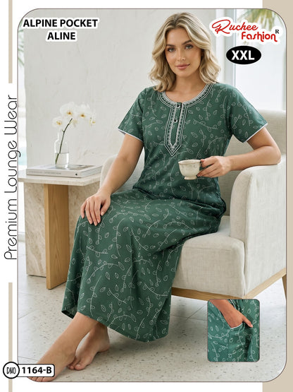 Design 1161-1164 Ruchee Fashion Alpine Night Gowns Wholesaler Gujarat