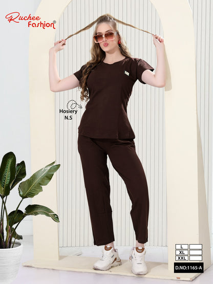 Design 1165-A Ruchee Fashion Hosiery Pyjama Night Suits Wholesale Price