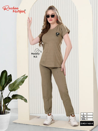 Design 1165-A Ruchee Fashion Hosiery Pyjama Night Suits Wholesale Price