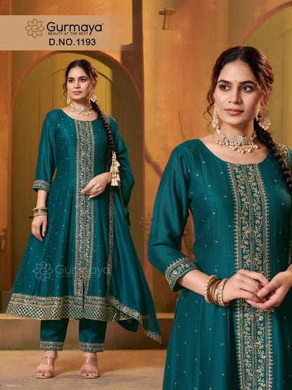 Design 1167-1169-1192-1193 Aanchi Vichitra Silk Readymade Suits Wholesaler India