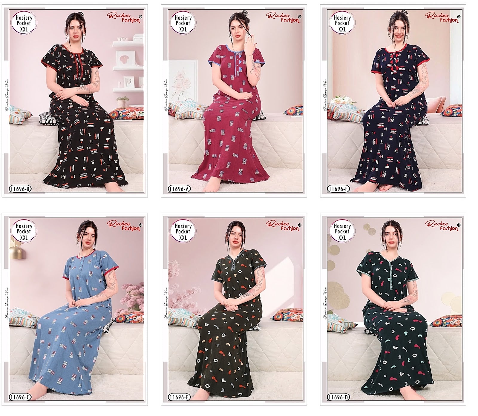 Design 11696 Ruchee Fashion Hosiery Night Gowns Manufacturer