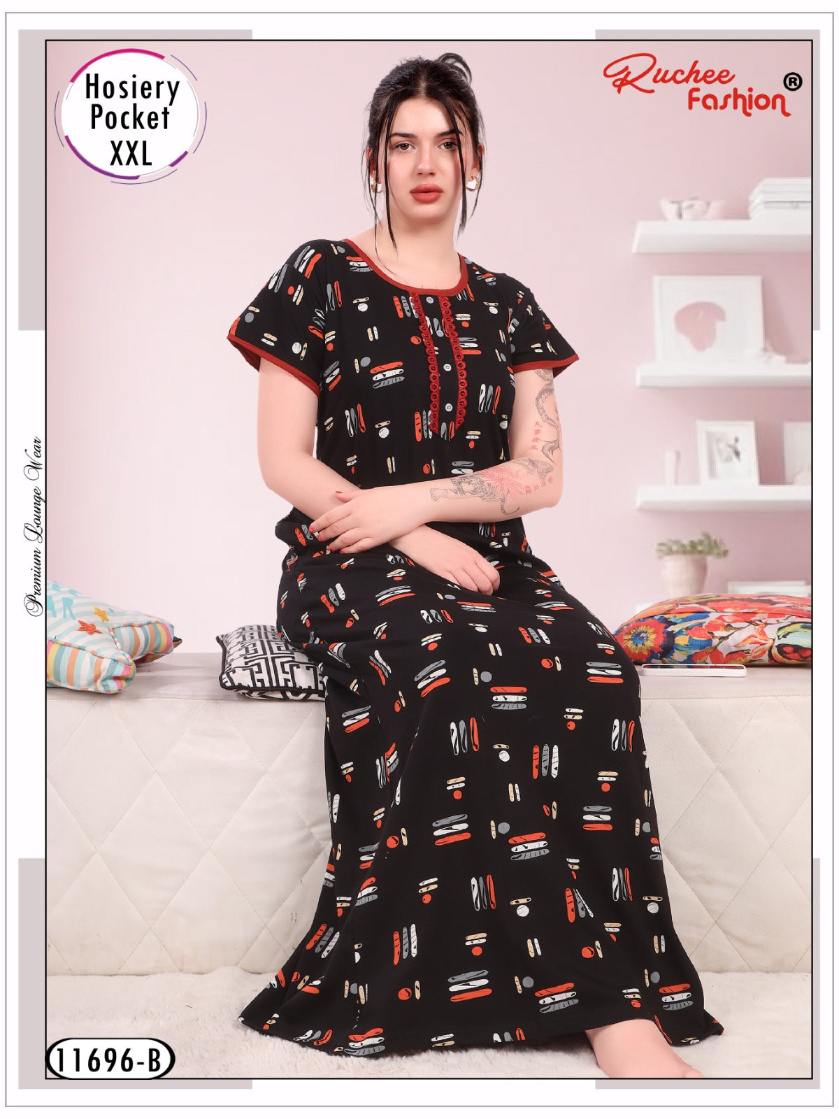 Design 11696 Ruchee Fashion Hosiery Night Gowns Manufacturer