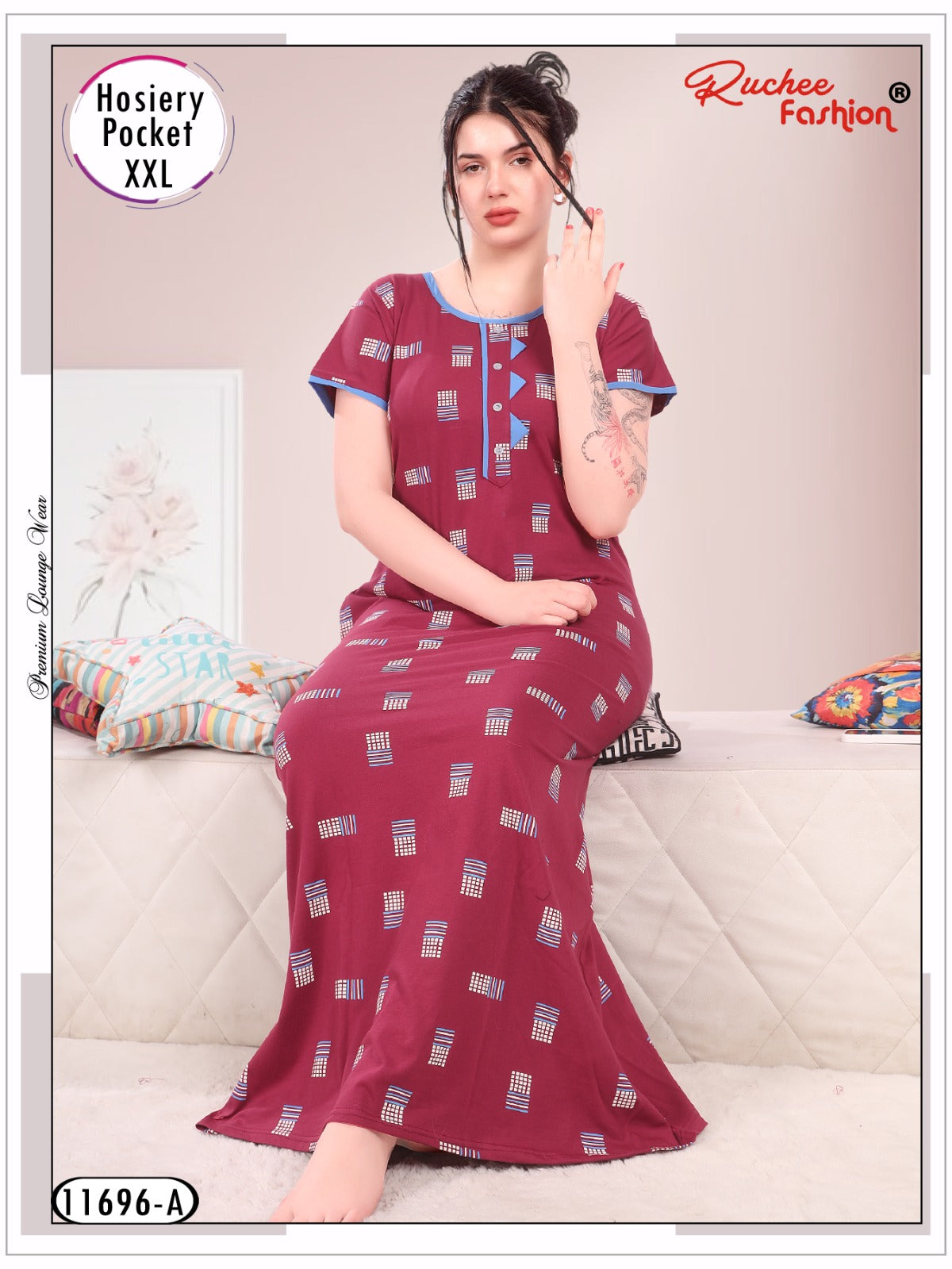 Design 11696 Ruchee Fashion Hosiery Night Gowns Manufacturer