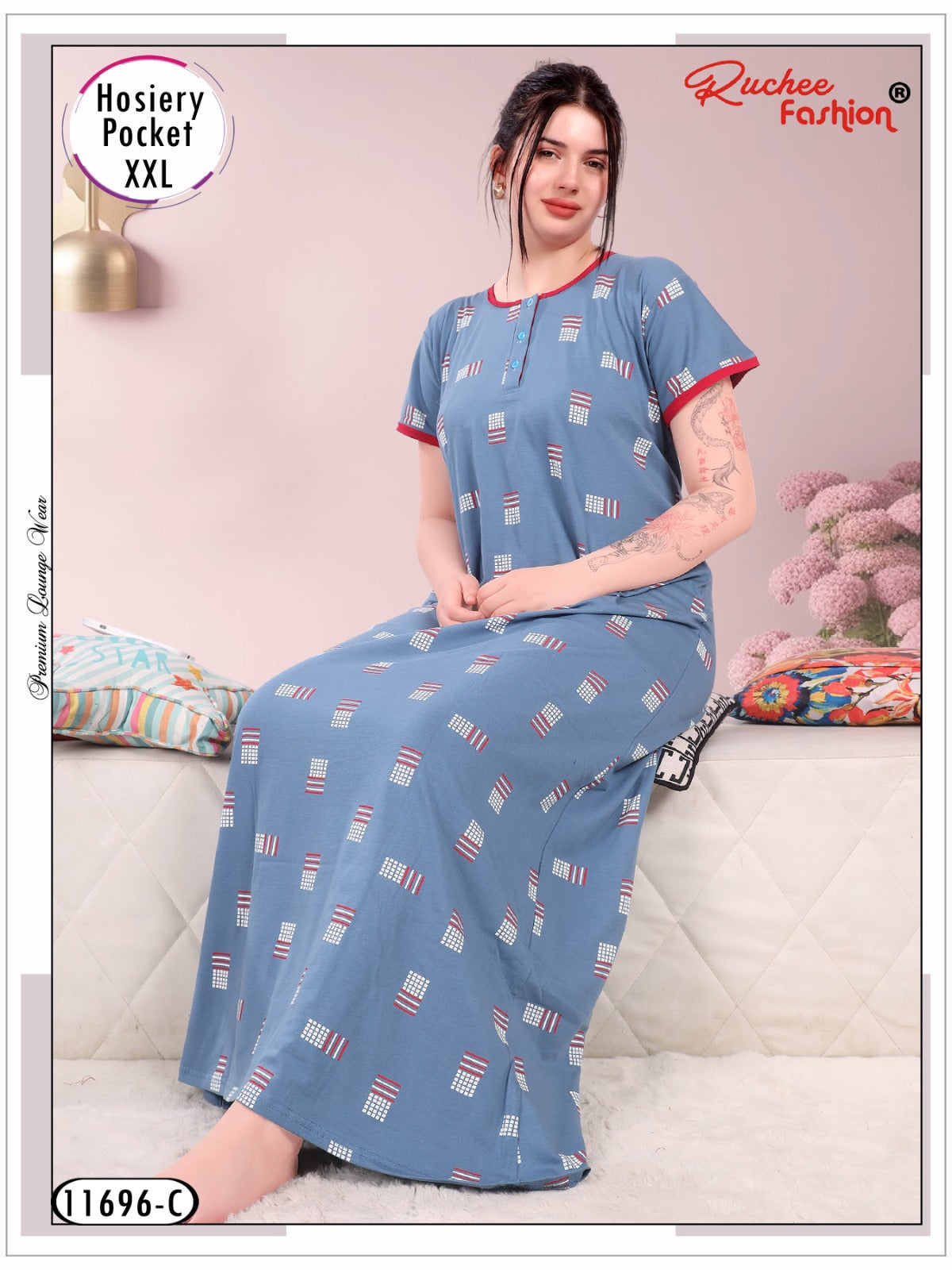 Design 11696 Ruchee Fashion Hosiery Night Gowns Manufacturer